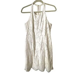 Lilly Pulitzer White Floral Lace‎ Halter Mini Dress 4